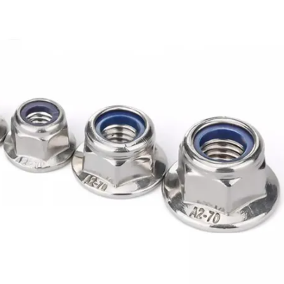 Nat Kunci Sisipan Nylon Flange Hex ISO 7043