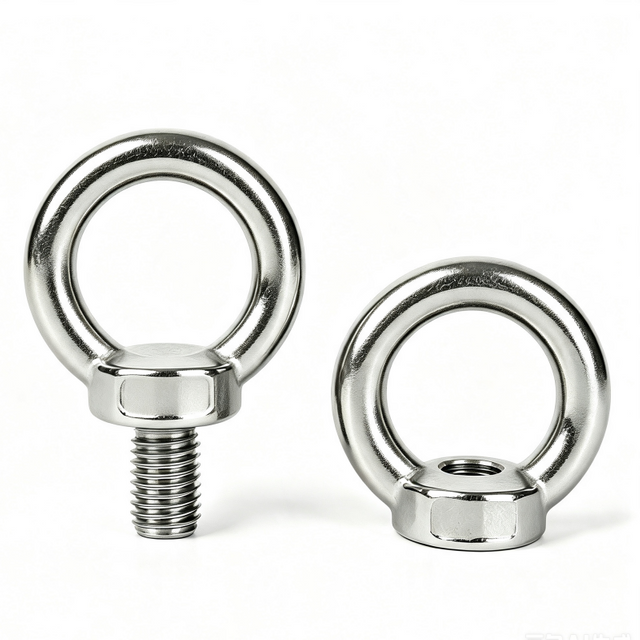 Set di bulloni a occhiello di sollevamento DIN580 e dadi a occhiello DIN582 | Kit anello di sollevamento in acciaio al carbonio zincato a caldo e acciaio inossidabile 304/316